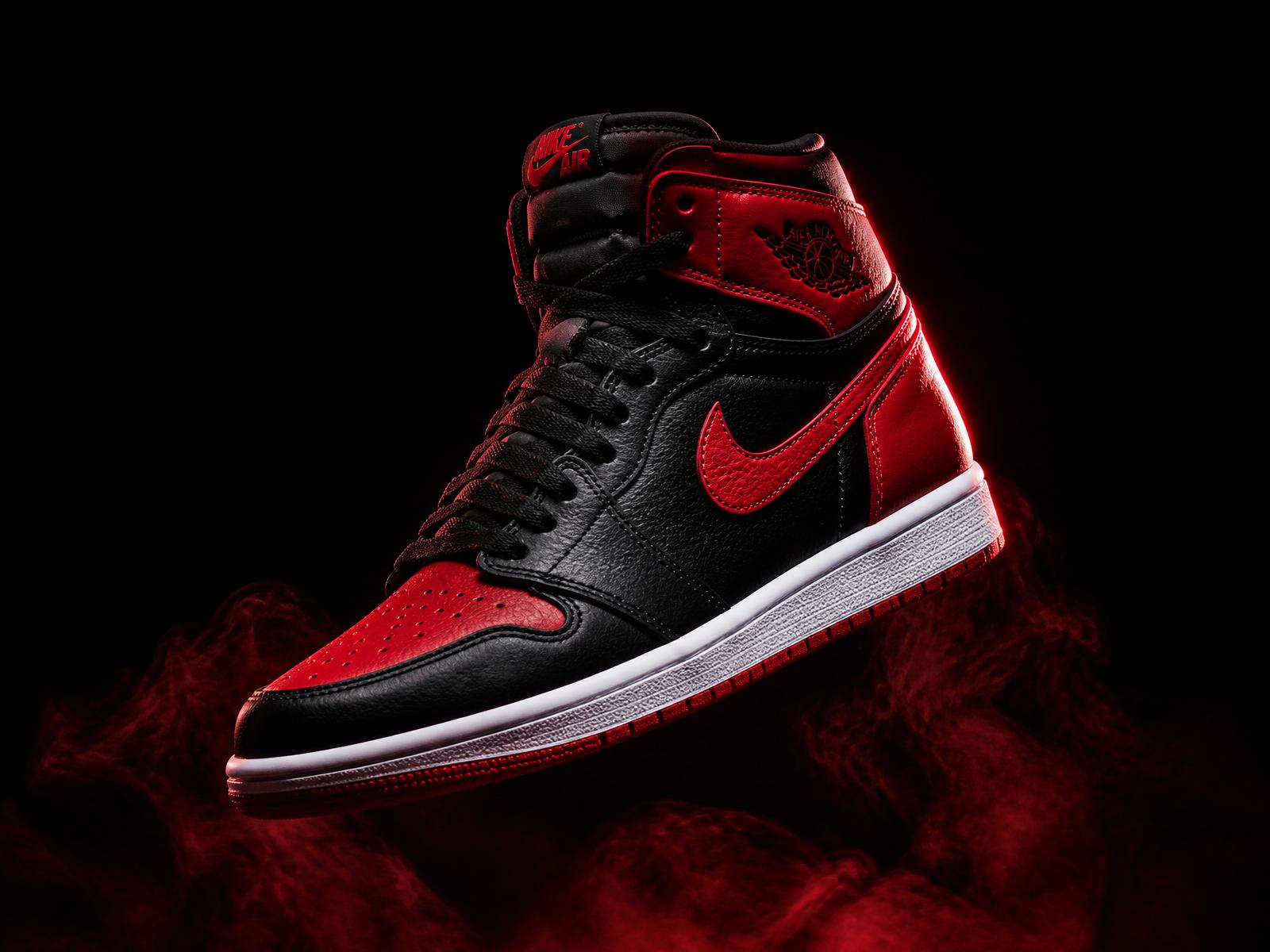 Featured sneaker drop on dark background